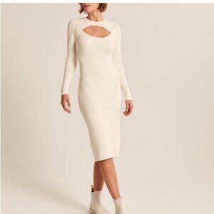 Elegant Cream Knit Dress